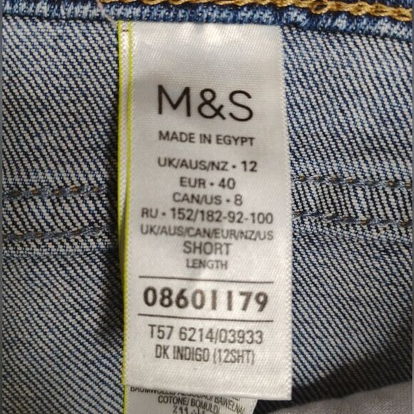 Marks & Spencer Distressed Cropped Jeans Boyfriend size 12 short UK size - Picture 4 of 16